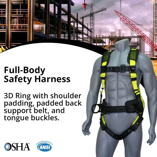 Miniatura 30 de Kit de arnés de protección contra caídas cómodo AFP Demon – Arnés de seguridad de cuerpo completo OSHA/ANSI PPE para trabajo de construcción