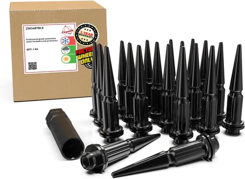Miniatura 20 de Wheel Accessories Parts 20 tuercas de llanta M14x1.5 14x1.5 rosca OEM estilo fábrica 1.8 pulgadas de largo cromadas 7/8 pulgadas 0.866 in Cromado