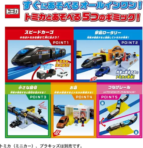 Miniatura 4 de Takara Tomy Plarail ¡Juguemos más con Tomica! Hakkou! Escenas llenas de escenas frente a la estación Rotary Set, juguete de tren, para edades de 3