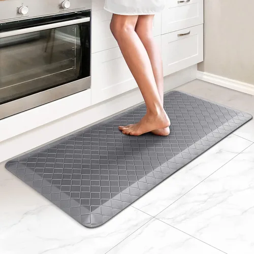 Miniatura 51 de HappyTrends Alfombras antifatiga para cocina, 4/5 pulgadas de grosor, antideslizantes, impermeables, ergonómicas, cómodas para cocina, suelo, hogar
