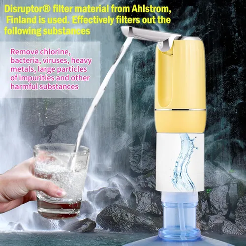 Miniatura 9 de CoolWAY Botella de agua eléctrica plegable de 2 a 5 galones con filtros reemplazables - Filtro de agua portátil para camping, al aire libre, hogar