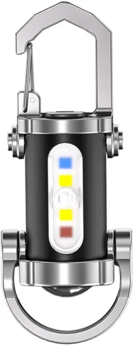 Linterna de llavero recargable, brillante de 800 lúmenes, luz de llavero EDC de aluminio, 7 modos de luz, luz de trabajo COB, linternas para