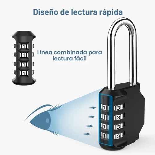 Miniatura 4 de Puroma – Candado de combinación con grillete de 2.5 pulgadas de largo, 4 dígitos, resistente al agua, para el gimnasio, la escuela, la cerca