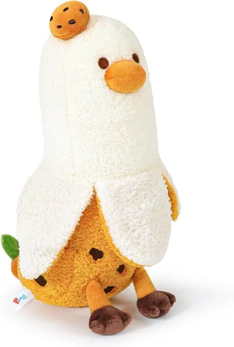 Miniatura 16 de PEACH CAT Peluche de pato de plátano con moño, peluche romántico de 12 pulgadas, almohada de felpa para abrazar, regalo de peluche para novia, Arco