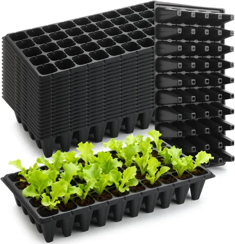 Miniatura 11 de RooTrimmer Bandejas Profundas de 72 Celdas para Plántulas, Bandeja de Conexión Gruesa y Duradera de 72 Celdas con Celdas Grandes para Semillas