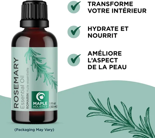 Miniatura 6 de Juego de tratamiento natural para el crecimiento del cabello, aceite de semilla de calabaza orgánico, aceite esencial de romero puro
