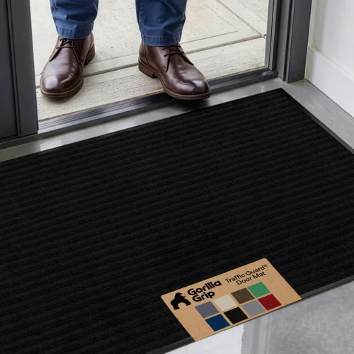 Miniatura 36 de GORILLA GRIP Tapete impermeable para puerta de protección de tráfico, tapetes de entrada resistentes, respaldo fuerte, alfombras comerciales