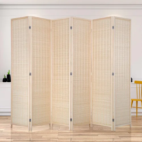 Miniatura 10 de Divisor de habitación de bambú de 6 pies, pantalla de privacidad plegable, 4 paneles plegables, divisores de pared independientes, pantalla