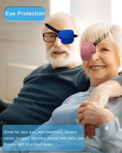 Miniatura 2 de Parches oculares para adultos y niños, 2 piezas 3D parche médico ajustable para ojo perezoso ambliopía estrabismo y después de cirugía para ojo Ojo