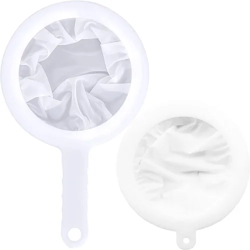 Xeahung Coladores de plástico y coladores de malla fina, coladores de malla de nailon para cocina, colador de malla pequeño con asa, filtro de
