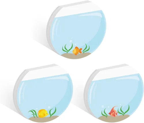 Juego de 3 bloc de notas adhesivas redondas y planas con parte superior tropical, notas adhesivas coloridas de 3.5 pulgadas, 50 hojas por bloc,