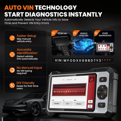 Miniatura 5 de ANCEL FX6100 Herramienta de escaneo bidireccional, escáner de diagnóstico OBD2 de sistema completo con reinicio de 15+, almohadilla de Blcak