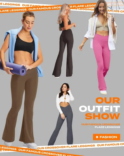 Miniatura 161 de TNNZEET Leggings acampanados negros para mujer, pantalones de yoga cruzados con bolsillos, corte de bota, leggings acampanados