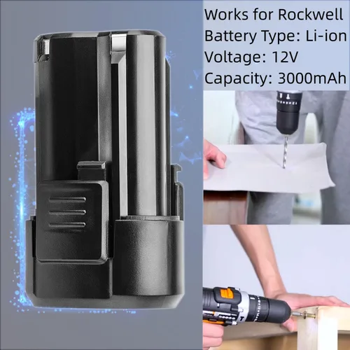 Miniatura 2 de ARyee Batería de repuesto de 12V 3000mAh para Rockwell RW9300 WA3503 WA3504 WA3505 RK2515K2 RK2514K2 Batería de alimentación inalámbrica de litio (2)