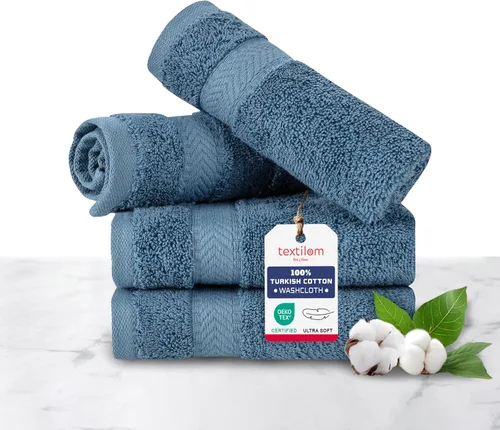 Miniatura 12 de TEXTILOM Juego de 4 toallas de lujo 100% algodón turco, para baño y cocina, gruesas, súper suaves, altamente absorbentes, de secado rápido para cara