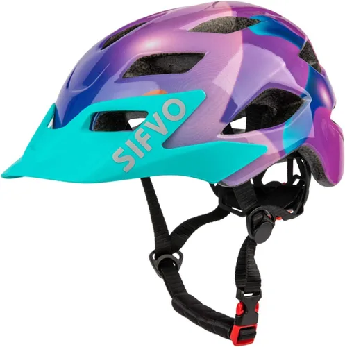SIFVO - Casco de bicicleta para niños y niñas, casco de bicicleta con visera genial para niños de 5 a 14 años, casco de bicicleta para niños, casco