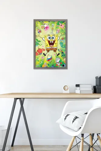 Miniatura 6 de Trends International Nickelodeon Bob Esponja - Póster de pared de explosión, 14.725 x 22.375 pulgadas, versión enmarcada de madera de granero
