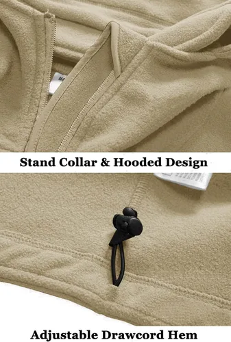 Miniatura 6 de BIYLACLESEN Chaquetas tácticas de forro polar Softshell para hombre con cremallera completa