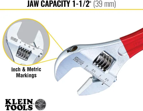 Miniatura 3 de Klein Tools 507-10 llave inglesa ajustable de capacidad extra, 10 pulgadas