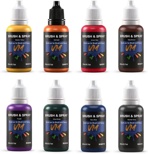 Miniatura 13 de VM - Juego de pintura acrílica no tóxica de 8 colores para artistas, manualidades, cosplay, pintura de retratos y tono carne, 8 botellas x 0.67 Skin