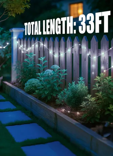 Miniatura 7 de Minetom Guirnalda de luces solares, 2 paquetes en total de 200 luces LED solares de 66 pies, luces solares impermeables para exteriores, patio
