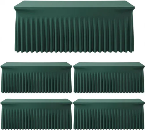 Miniatura 56 de Outpain - 4 paquetes de mantel de elastano de 6 pies para mesas plegables estándar - Mantel de mesa rosa bebé, protector de mesa para fiesta, boda