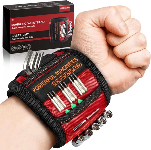 Regalos de calcetines para hombres y mujeres, pulsera magnética: cinturón de herramientas para hombres, muñeca magnética para sujetar tornillos,