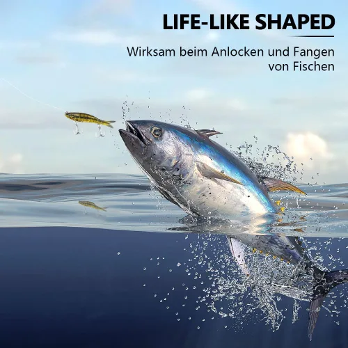 Miniatura 7 de Señuelos de pesca para agua dulce y salada, señuelos de natación realistas para lubina, trucha y lucio, increíbles regalos de pesca para pescadores