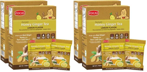 Miniatura 8 de Pocas Honey Ginger - Té instantáneo en polvo, sabor a limón, paquete de 2, extracto de jengibre y miel real, té sin cafeína, 20 paquetes por caja