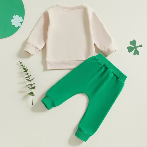 Miniatura 43 de BemeyourBBs Conjunto divertido de sudadera y pantalones de manga larga con letras divertidas para bebé niño y niño
