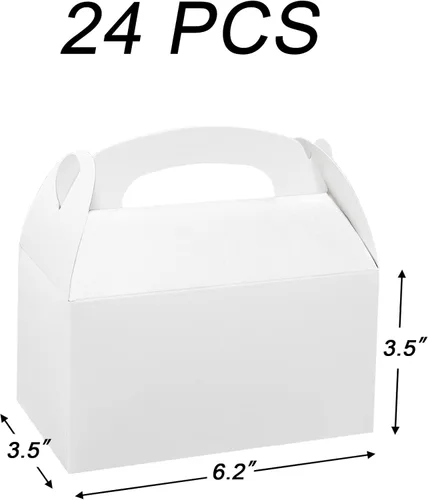 Miniatura 2 de Xxcxpark 24 cajas de regalo blancas de 6.2 x 3.5 x 3.5 pulgadas, caja de embalaje de papel kraft con tapa para manualidades, cubos, cupcakes, cajas