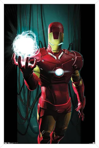 Miniatura 13 de Trends International Marvel Comics - Iron Man - Póster de pared energético, 14.725 x 22.375 pulgadas, versión enmarcada en madera de granero