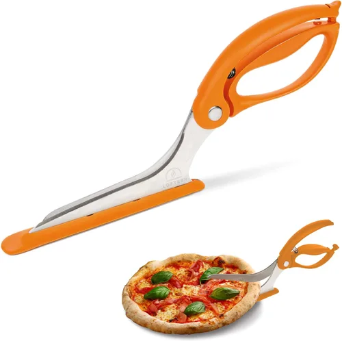 Miniatura 8 de Tijeras de pizza – Tijeras antiadherentes para pizza con base de agarre firme – Cortador de pizza de acero inoxidable de grado alimenticio