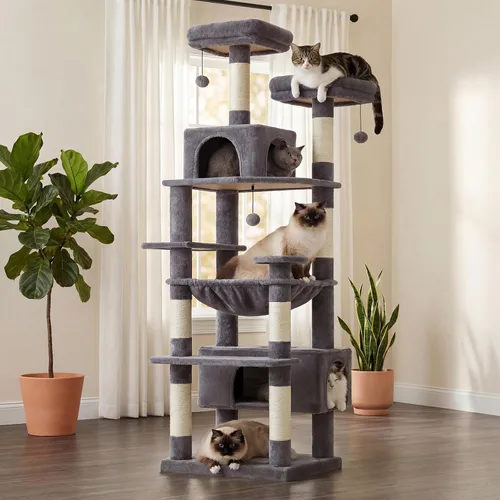 Miniatura 15 de PAWZ Road Árbol grande para gatos, torre para gatos de 72 pulgadas para gatos grandes, condominio para gatos con postes rascadores y almohadillas