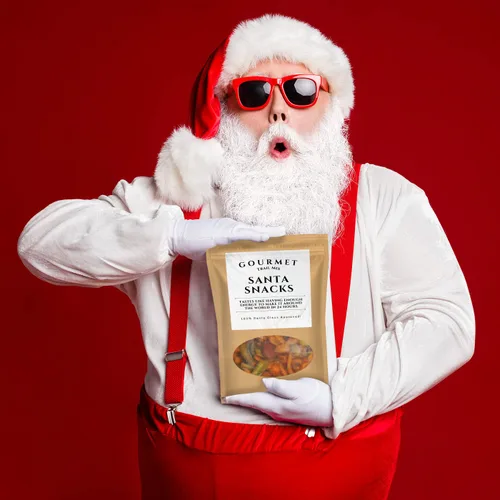 Miniatura 2 de Mezcla de frutos secos gourmet de Santa Snacks – Mezcla de aperitivos picantes de primera calidad para hombres y mujeres – Divertidas cestas