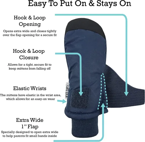 Miniatura 3 de N'Ice Caps Kids Waterproof Snow Mittens - Thinsulate Boys Girls Cold Weather