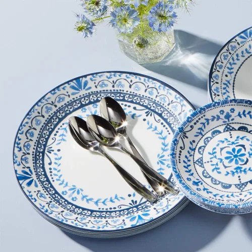 Miniatura 5 de Corelle Vitrelle - Juego de vajilla de 18 piezas para 6 personas, vidrio de triple capa y resistente a las astillas, juego de platos y cuencos