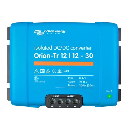 Victron Energy Orion-Tr - Convertidor de CC a CC - 12/12 voltios 30 amperios 360 vatios - Protección IP43 - para sistemas de batería dual - Aislado