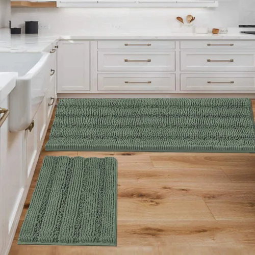Miniatura 15 de H.VERSAILTEX - Alfombras de baño, juego de 2 piezas, alfombra de contorno para baño, juego de alfombras para inodoro, alfombra antideslizante