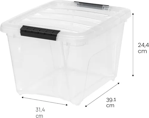 Miniatura 2 de IRIS USA 19 QT - Caja de almacenamiento de plástico con tapa y cierres - paquete de 4 - libre de BPA, solución de organización transparente