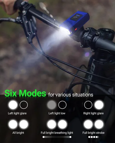 Miniatura 3 de Victoper Bike Light, High Lumens Super Bright Bicycle Lite, 6+4 Modes USB Rechargeable Bike Headlight & Taillight Set, Waterproof Safety Bike Front