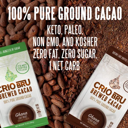 Miniatura 8 de Crio Bru Bebida de Cacao Tostado Ligero con Sabor a Mocha - Alternativa al Café, Bebida Natural y Saludable Hecha con 100% Granos de Cacao Molido