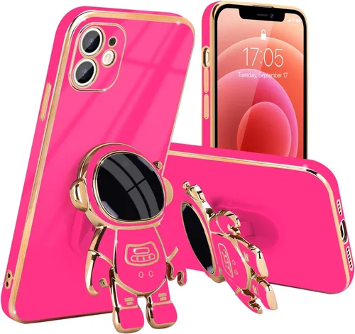 Miniatura 13 de Pepmune Funda compatible con iPhone 12 Bonita Diseño de Soporte de Astronauta en 3D Protección de Cámara A Prueba de Golpes Cubierta Trasera Suave