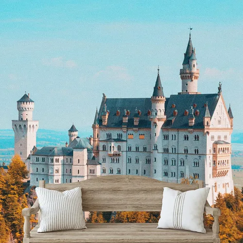 Miniatura 49 de IDEA4WALL Adhesivo mural removible para pared, cielo azul, castillo mágico místico, fantasía y ciencia ficción, arquitectura, fotografía, arte
