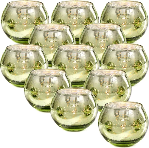 Miniatura 11 de 12 portavelas votivas doradas, portavelas de vidrio de mercurio dorado, decoraciones Diwali para el hogar, centros de mesa de boda para mesas