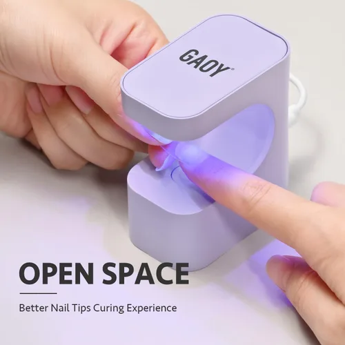 Miniatura 2 de GAOY Mini Luz UV para Uñas de Gel, Pequeña Luz de Curación con 2 Temporizadores, Lámpara de Uñas LED en Forma de U para Curación Rápida, Púrpura