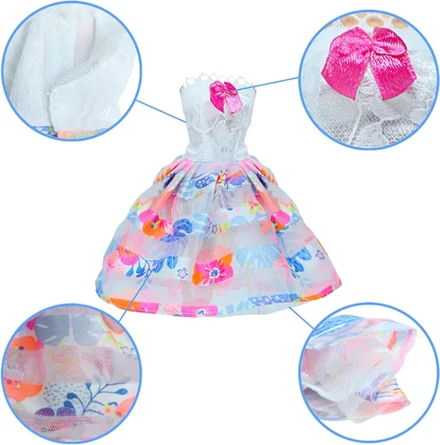 Miniatura 4 de Mini vestido de bola de 6 piezas para muñeca de 11.5 pulgadas