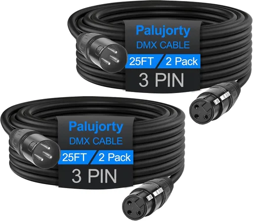 Miniatura 10 de Paquete de 10 cables DMX de 3 pines de 3.2 pies para luz de escenario y controlador