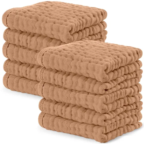 Miniatura 33 de Comfy Cubs - Juego de paños de muselina para eructos de 20 x 10 pulgadas, paquete de 10, tamaño grande, 6 capas, 100% algodón, absorbentes, seguros