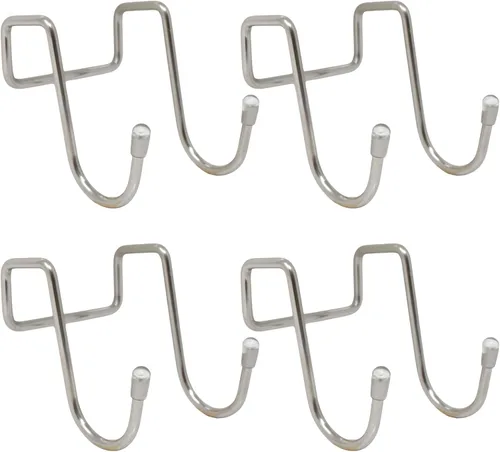 yueton Paquete de 4 ganchos de acero inoxidable para armarios de cocina, cajones de cocina, ganchos dobles en forma de S para cocina, armario,